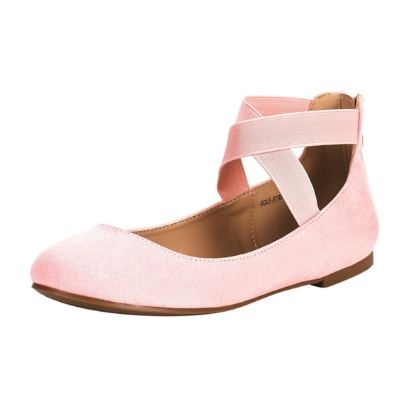 Dream Pairs Shoes - Baby Pink suede ballet flats size 12w